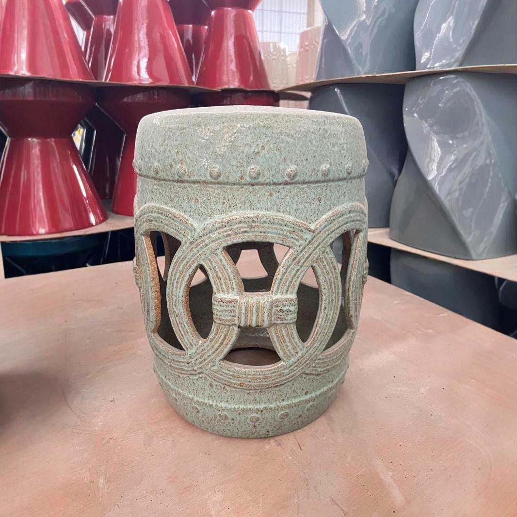 窑变陶瓷凳陶瓷鼓凳瓷凳青花美式欧式新中式圆凳古筝凳换鞋凳坐凳