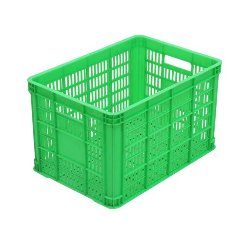 加厚方眼密孔520筐 塑料周转框子 510*355*310蓝色加厚胶筐