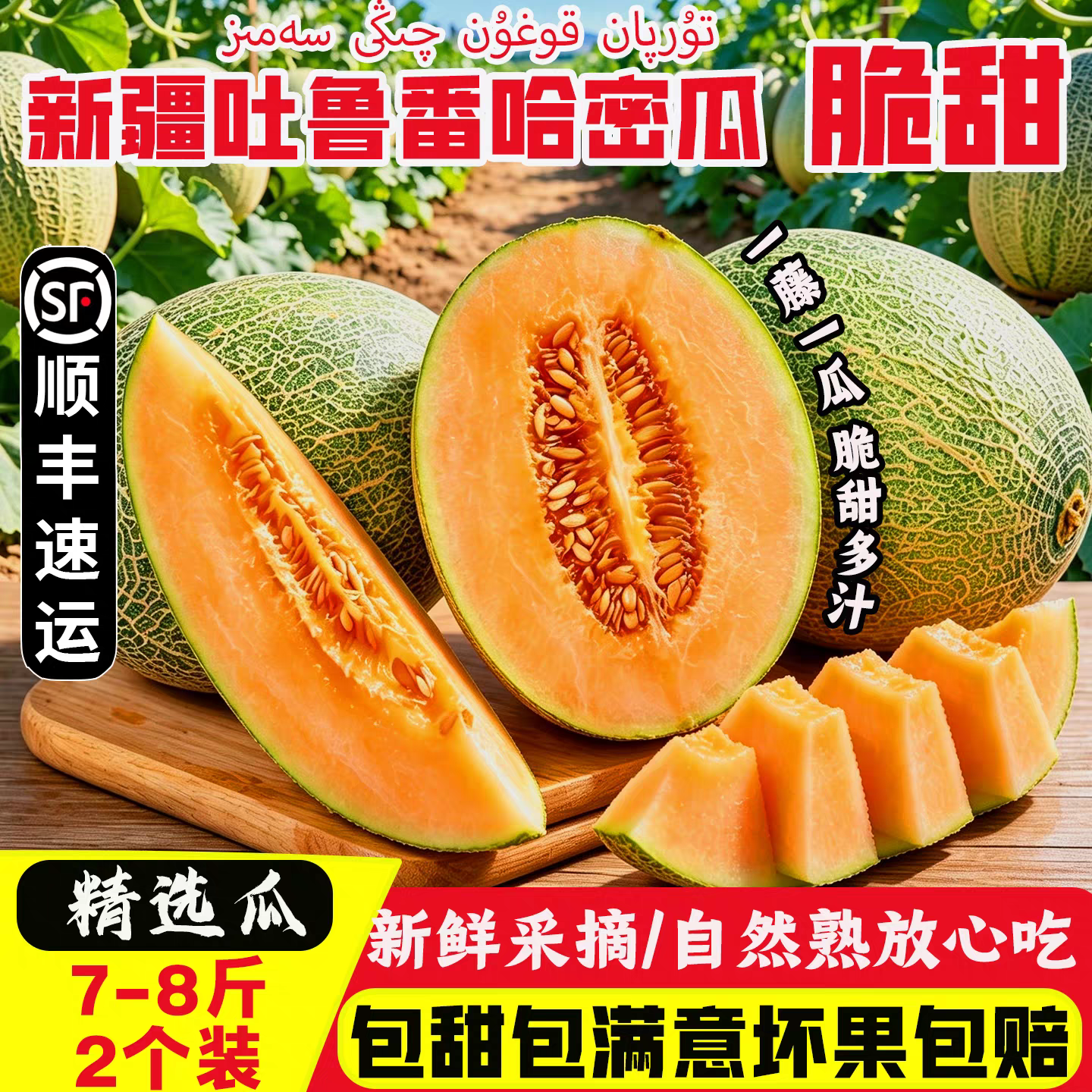 新鲜直发正宗哈密瓜西州蜜25号甜蜜新鲜水果甜瓜吐鲁番现摘现发