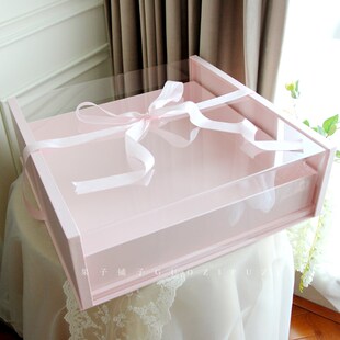 超大号高级感亚克力礼物盒透明礼品盒放钱花结婚礼服包装盒空盒子