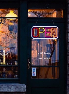 高亮LED NEON SIGN霓虹灯OPEN营业中Closed广告牌发光字营业灯牌
