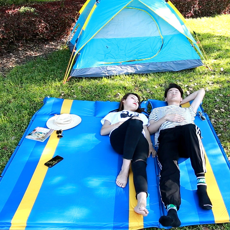 野餐户外防潮垫露营自动充气垫子双人加宽帐篷睡垫三3-4人加厚5cm