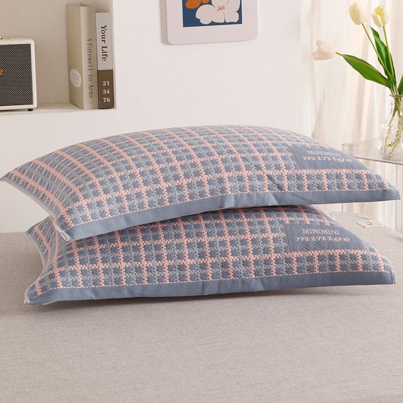 简约纯棉纱布枕巾一对装2025新款加厚全棉枕头套成人加大垫巾盖巾,床上用品,枕巾,淘宝优惠券,粉丝福利购,淘宝优惠卷