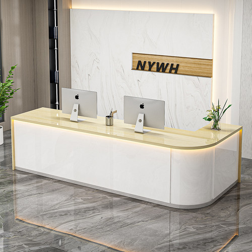 弧形吧台收银台中介公司物业物流店铺台球厅柜台转角前台接待台