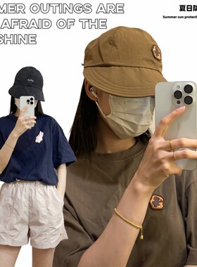 萨刻空顶防晒帽女款防紫外线夏季遮脸口罩面罩遮阳帽太阳帽子旅游