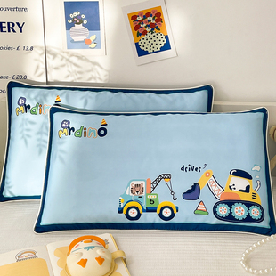 A类60s全棉儿童枕套30x50单只卡通纯棉枕头套40x60枕芯内胆套一对