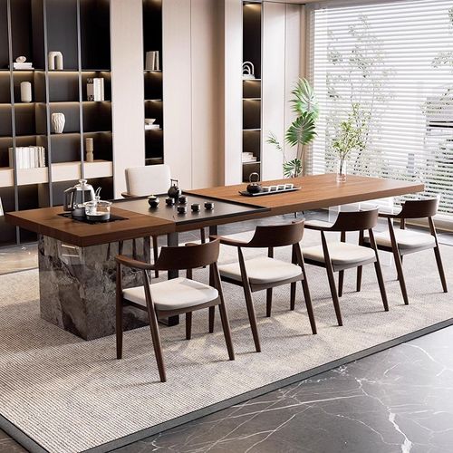 新中式实木茶桌功夫泡茶桌茶台简约家用办公室会客接待桌公室茶桌