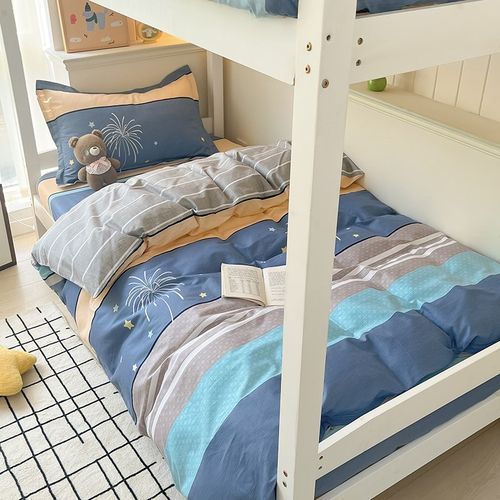 全棉学生宿舍三件套纯棉大学生多件套被套被褥四五六套件一整套