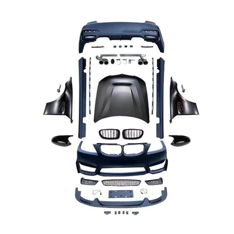适用宝马3系E90/E92改装M4款前杠中网侧裙尾唇尾喉后杠包围套件