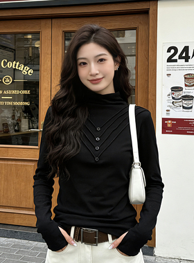 k-Free^Lancer德绒打底衫女2025新款今年流行爆款中领半高领内搭