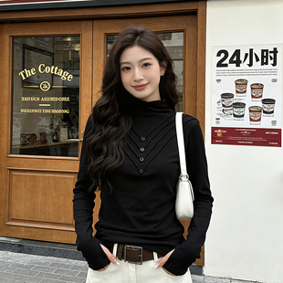 k-Free^Lancer德绒打底衫女2025新款今年流行爆款中领半高领内搭