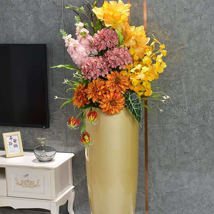 大型家用欧式客厅落地大花瓶仿真花艺套装酒店插花装饰品假花摆件