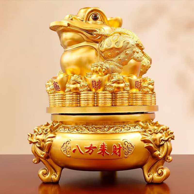 新款八方来财金蟾摆件三足金蝉公司办公室装饰品店铺开业乔迁礼品