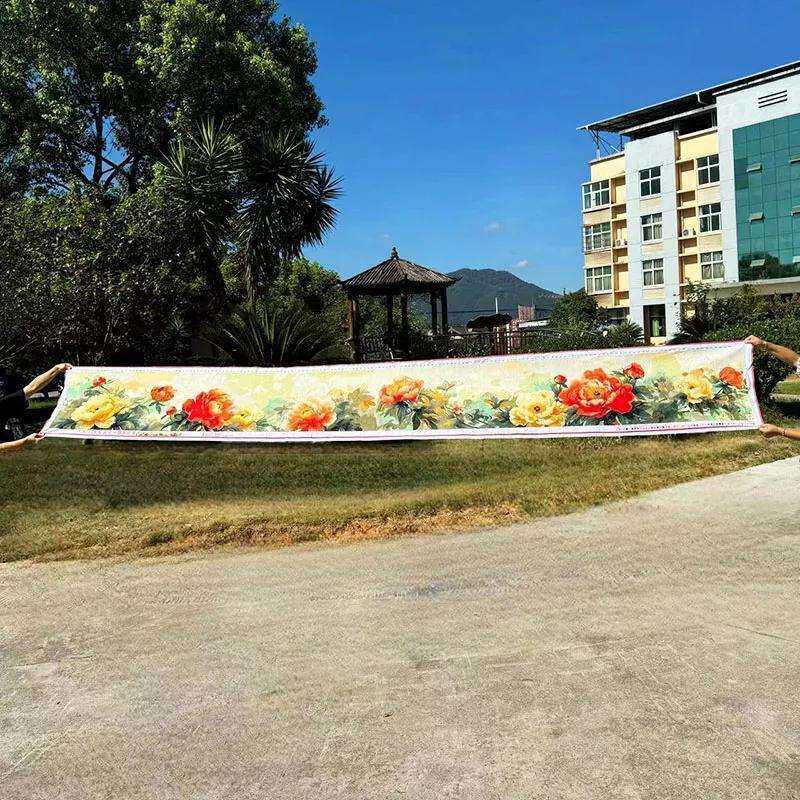 绣好的纯手工十字绣成品魏紫姚黄花开富贵牡丹客厅大画不带框