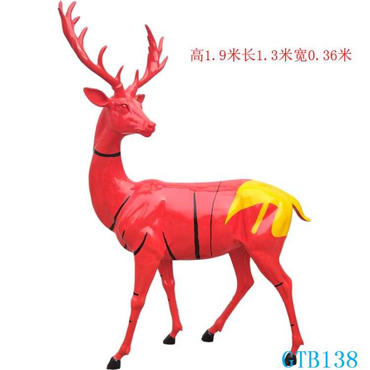 定制大型户外公园仿铜鹿玻璃钢雕塑林动物摆件售楼部小区楼盘装饰