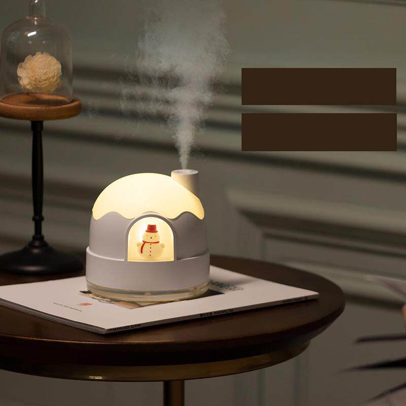 雪屋雪人夜灯加湿器 usb可爱萌宠桌面小型空气迷你家用加湿器礼品