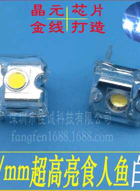 f3/mm食人鱼白光 led食人鱼白色灯珠 3mm超高亮食人鱼白灯 汽车灯