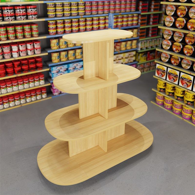 多功能圆形中岛柜展示柜超市货架堆头架展柜鞋店展示架玩具展示台