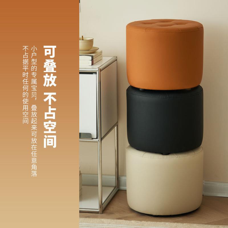 小凳子家用耐用客厅茶几矮凳沙发椅凳轻奢圆凳儿童软座皮墩换鞋凳