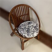 天然真藤椅全藤杆老人椅太阳椅圆形阳台家用休闲靠背椅单人小椅子