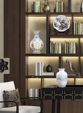 景德镇陶瓷器新中式摆件家居创意室内客厅博古架玄关装饰品小工艺