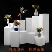 白色烤漆展台中岛直播展示台实木手办陈列展示柜模特地台展示架