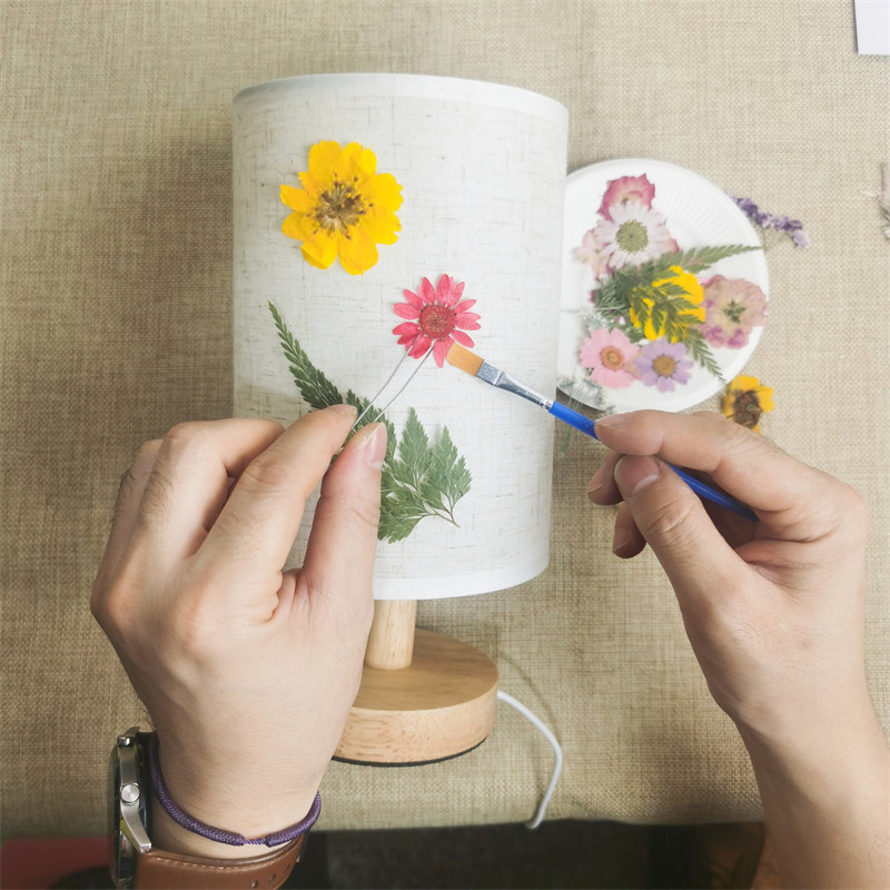 压花台灯diy材料包手工创意花草押花植物小夜灯教师节生日床头灯