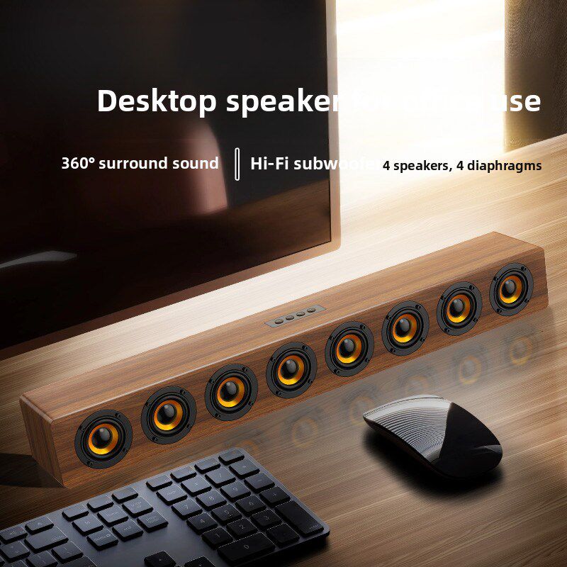 乐尔飞音频桌面电脑家用桌面小扬声器扬声器柏林声音木制回声墙低