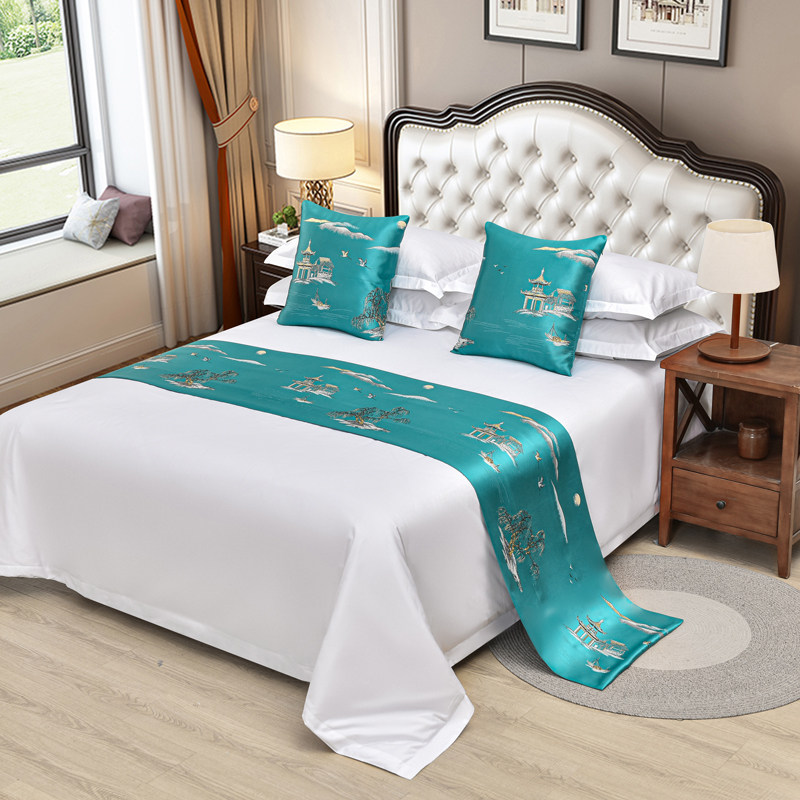 床尾巾轻奢酒店床上用品宾馆高档奢华民宿欧式床旗床搭床毯床盖垫,床上用品,床盖,淘宝优惠券,粉丝福利购,淘宝优惠卷