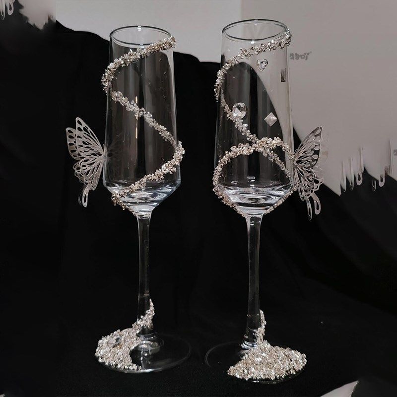 碎钻高脚杯香槟杯子一对结婚diy敬酒杯diy手工材料包结婚订婚礼物,节庆用品/礼品,创意礼盒/礼品套组,淘宝优惠券,粉丝福利购,淘宝优惠卷