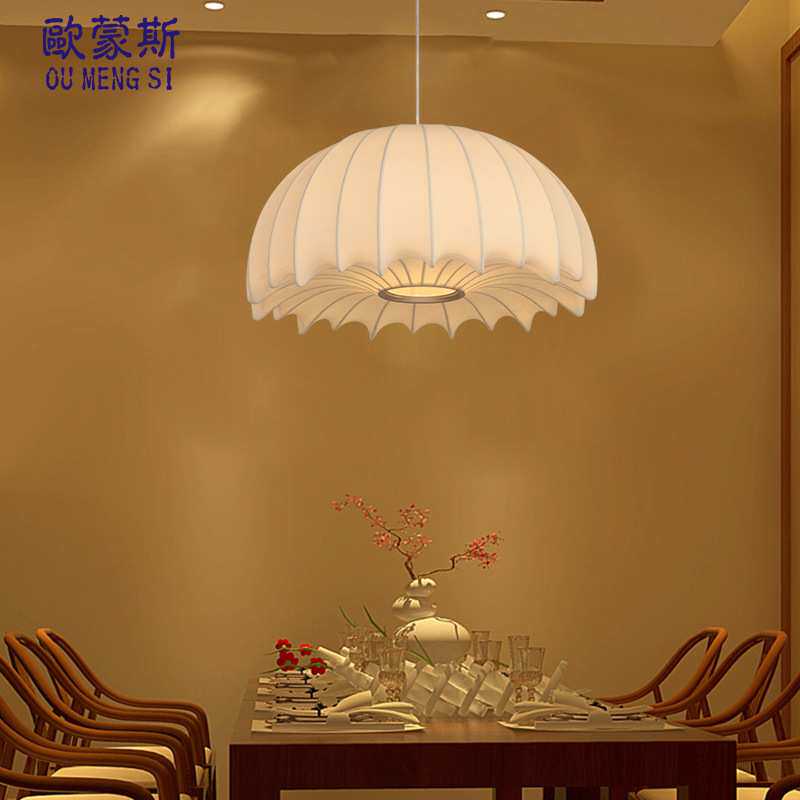 蚕丝吊灯水母圆形创意餐厅三头卧室个性中式灯笼乡村吧台茶楼灯具