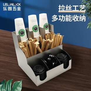 工厂定制不锈钢一次性纸杯架 分杯取杯器 三层九格吧台收纳整理盒