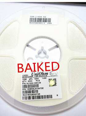 UNIOHM  1206 5% 100K 1/4W RJ1206-100K-HS 1盘5000只 可拆样