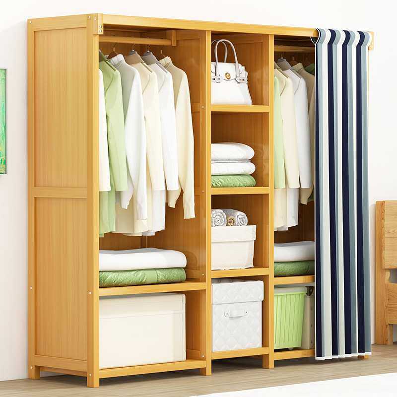防尘实木衣柜出租房家用卧室柜子现代简约布帘衣柜衣帽架收纳衣橱,模玩/动漫/周边/娃圈三坑/桌游,模型制作工具/辅料耗材,淘宝优惠券,粉丝福利购,淘宝优惠卷