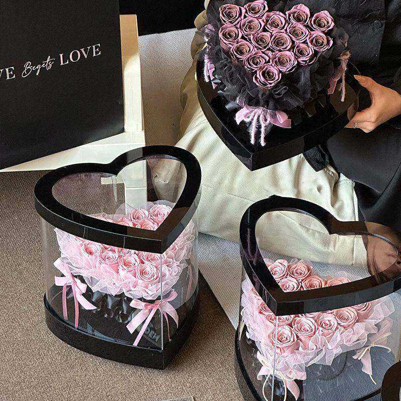 透明浪漫红玫瑰香皂花束小众心形情人节礼盒成品生日礼物送女朋友