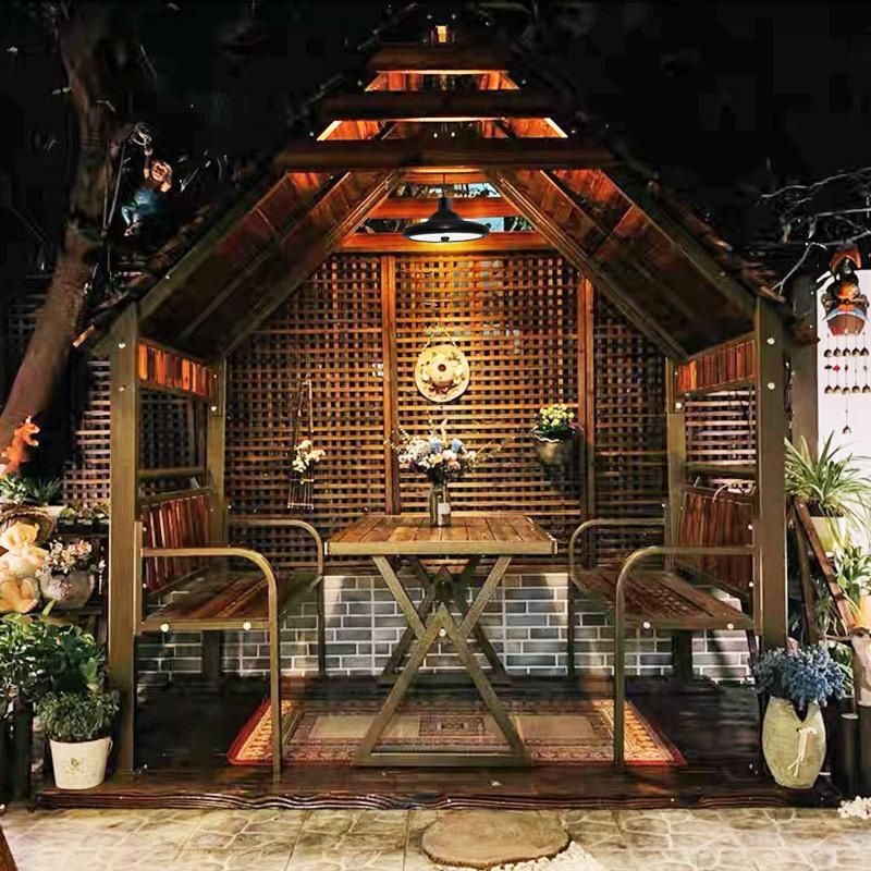 阳光户外凉亭子田园小木屋庭院花园露台简易房别墅民宿防腐木雨棚