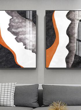现代简约抽象装饰画橙色客厅玄关挂画书房餐厅过道沙发背景墙壁画