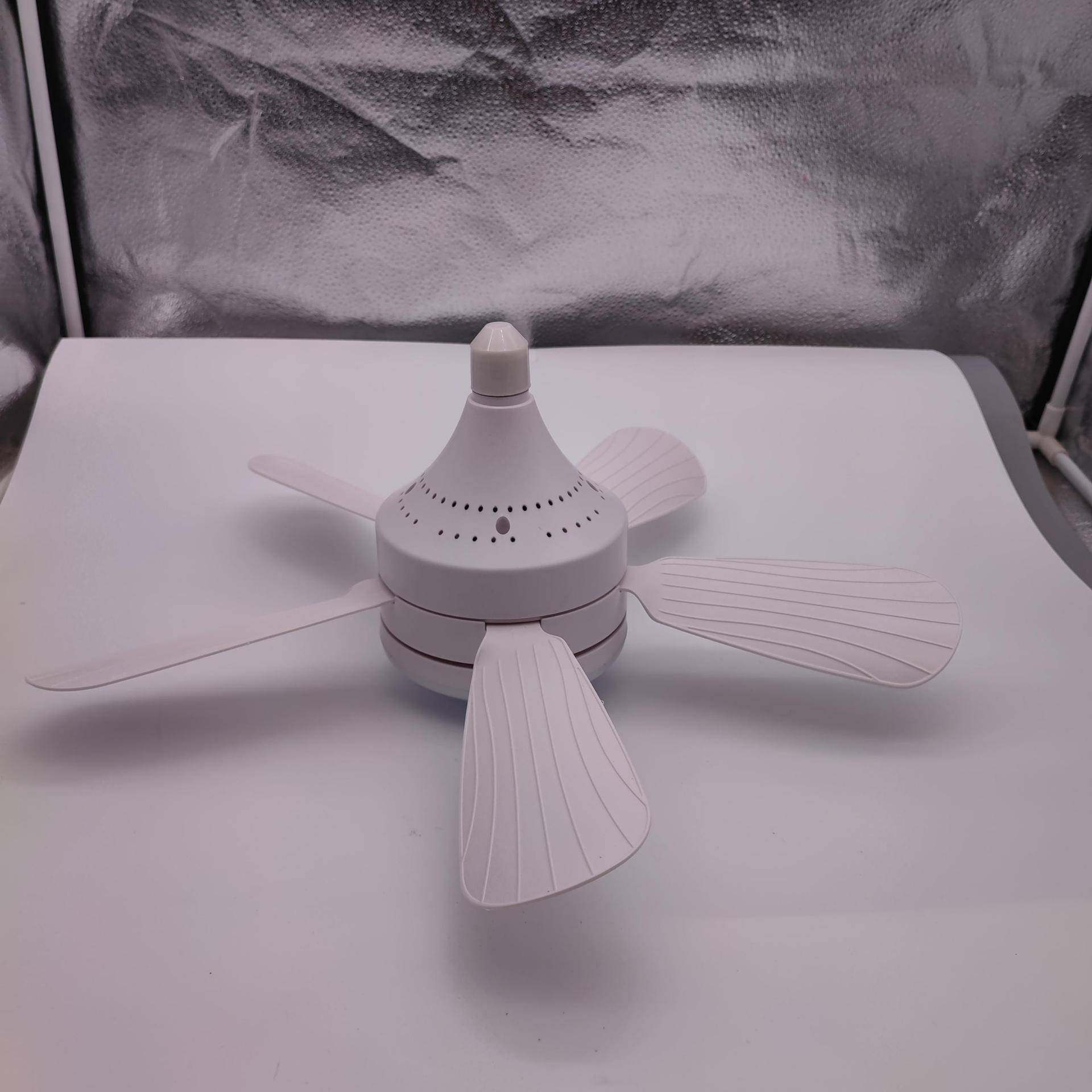 跨境新款五叶风扇灯三色调光三档调速小型吊扇灯餐台车库灯泡风扇