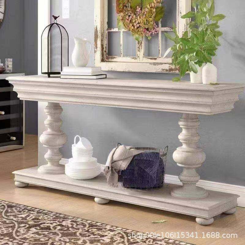 美式复古做旧中古客厅玄关酒店民宿家具小户型欧式端景台薄装饰柜,电子元器件市场,其它元器件,淘宝优惠券,粉丝福利购,淘宝优惠卷