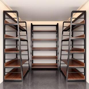 货架多层置物架落地展示架带柜门超市陈列收纳架储物柜子一体靠墙