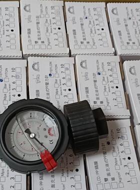 普通螺纹连接加 工pp外壳耐震负压轴向差压压力表 径向塑胶隔膜