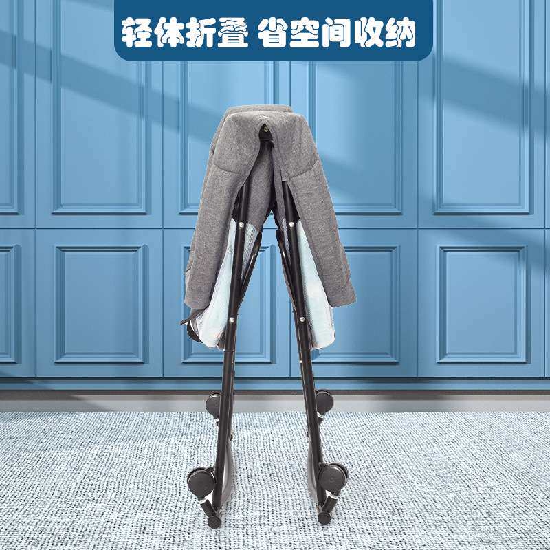 婴儿床厂家摇床万向轮可移动床边床宝宝哄睡摇篮床带滚轮便携折叠