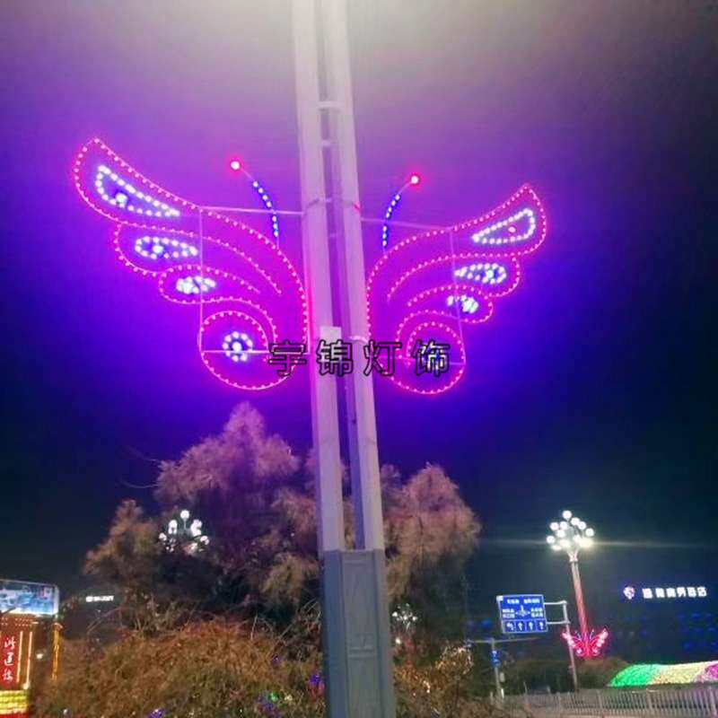 LED路灯灯杆造型灯画隧道蝴蝶灯杆图案过街灯夜景亮化草坪灯
