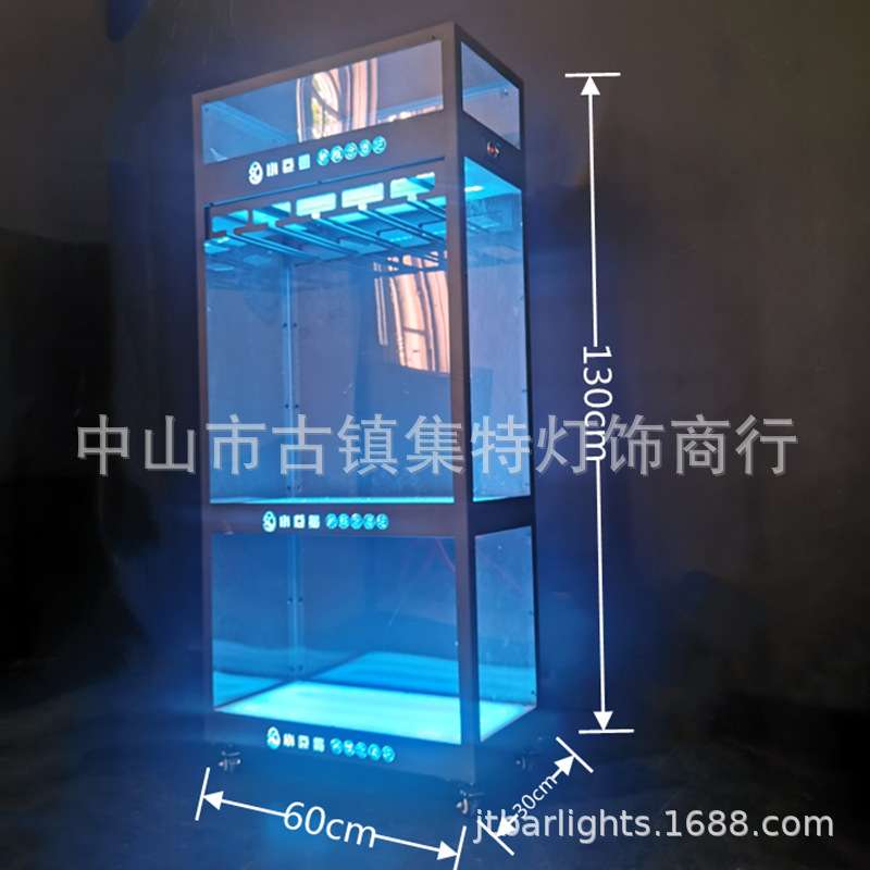 LED发光香槟桶两层三层带轮子可以推的香槟柜酒吧夜场出酒柜