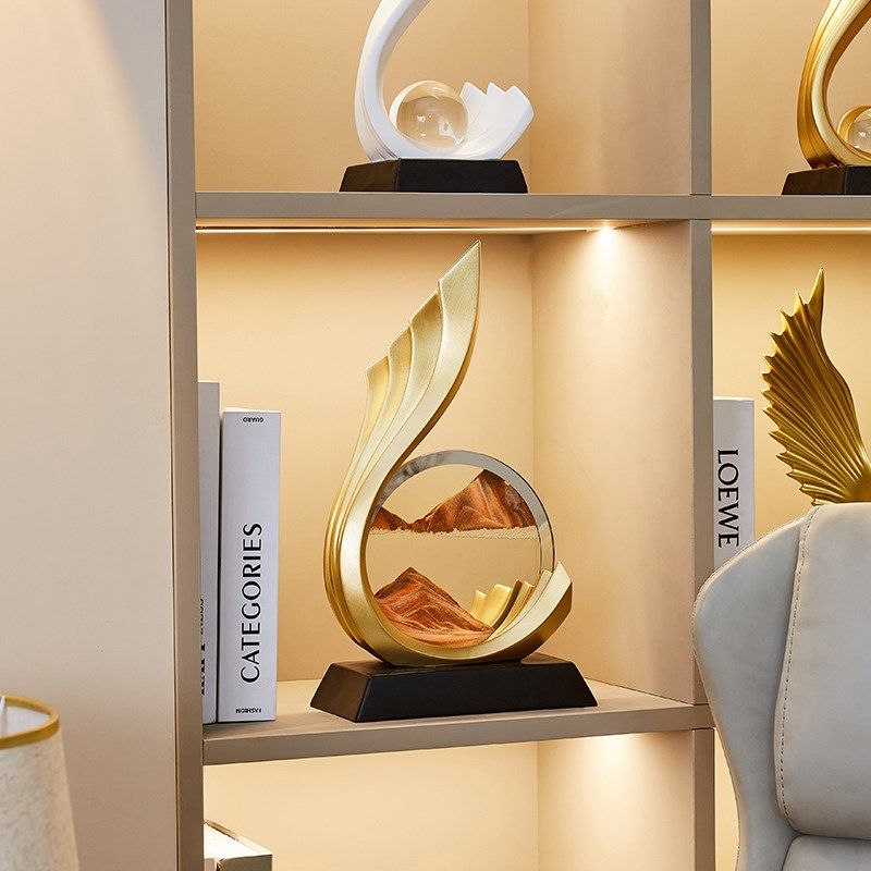 酒柜装饰品摆件轻奢高档客厅饰品电视柜流沙画办公室高级风生水起,家居饰品,装饰摆件,淘宝优惠券,粉丝福利购,淘宝优惠卷