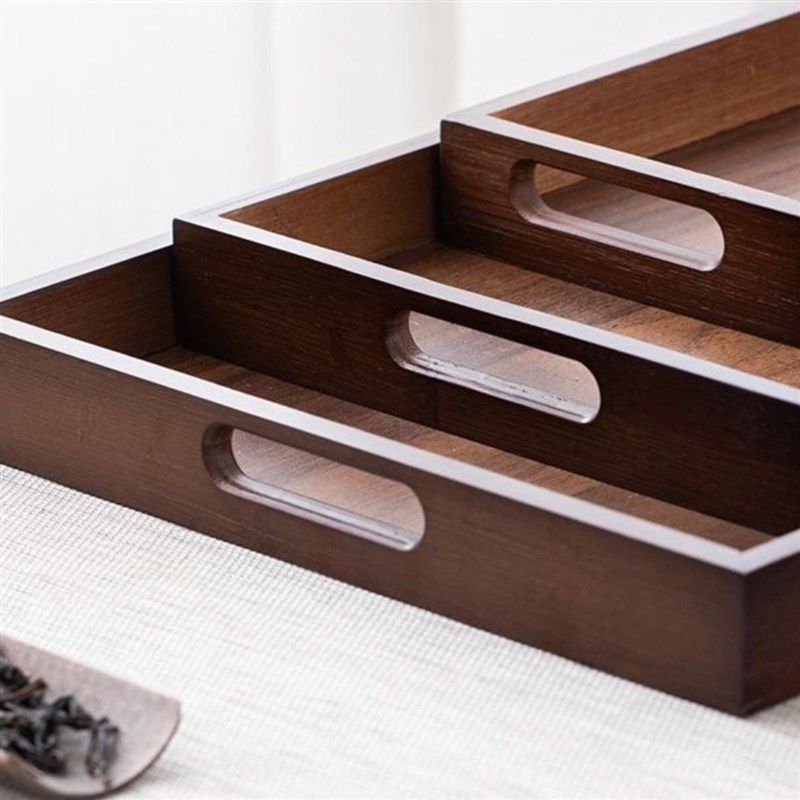 胡桃木托盘长方形竹木质茶盘茶水盘商用新款中式茶水盘大号竹托盘,餐饮具,盘,淘宝优惠券,粉丝福利购,淘宝优惠卷