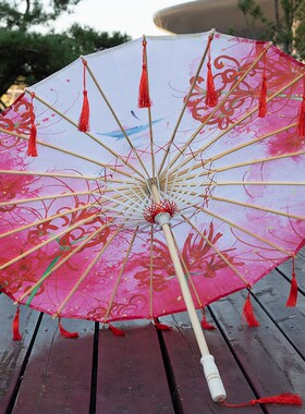 流苏花瓣伞旗袍走秀伞演出油纸伞表演黄色道具伞古风伞汉服舞蹈伞