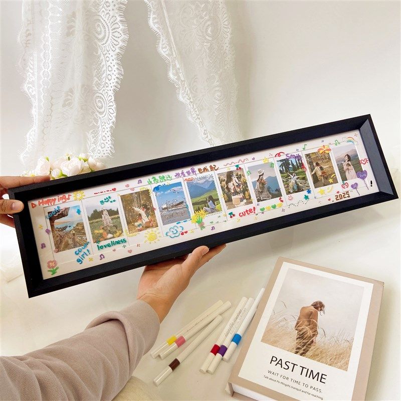 拍立得相框mini3寸5寸SQ方4照片diy涂鸦彩虹相纸长条实木画框摆台,家居饰品,相框/画框,淘宝优惠券,粉丝福利购,淘宝优惠卷
