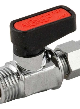 意大利安耐AIGNEP 铜镀镍 外螺纹卡套球阀(G外直-ISO228)  06440