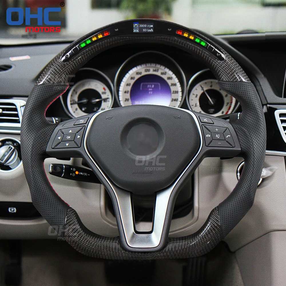 LED碳纤维方向盘适用于奔驰C E B A CLASS CLA GLA CLS 赛车改装